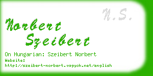 norbert szeibert business card